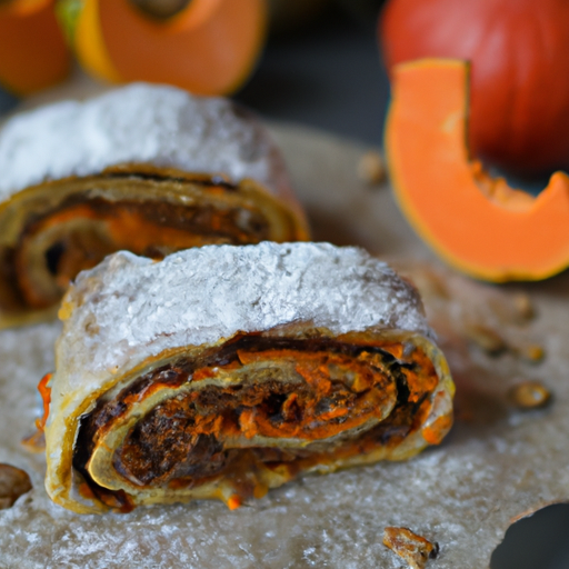 Süsser Kürbis-Strudel mit Walnüssen