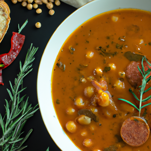 Mediterrane Linsensuppe mit Chorizo und frischem Rosmarin