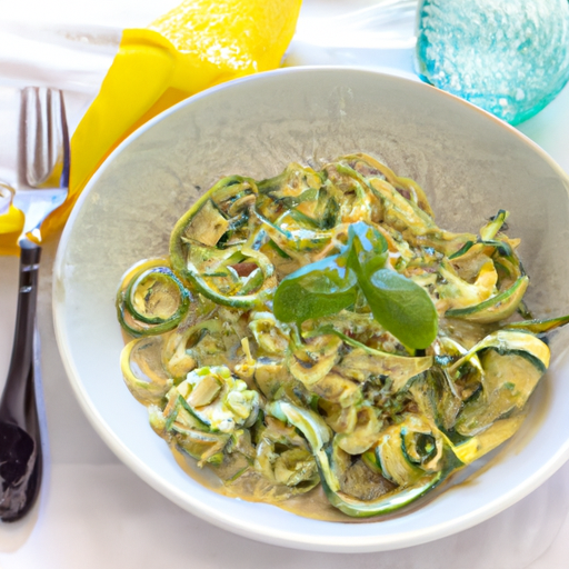 Sommerliche Zucchinipasta mit Zitronen-Thymian-Sauce