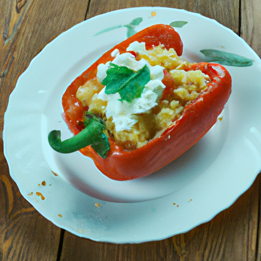 Mediterran gefüllte Paprika mit Couscous und Feta