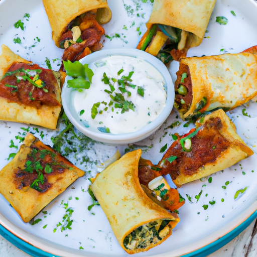 Mediterrane Zucchiniröllchen mit Ricottafüllung und Tomatensalsa