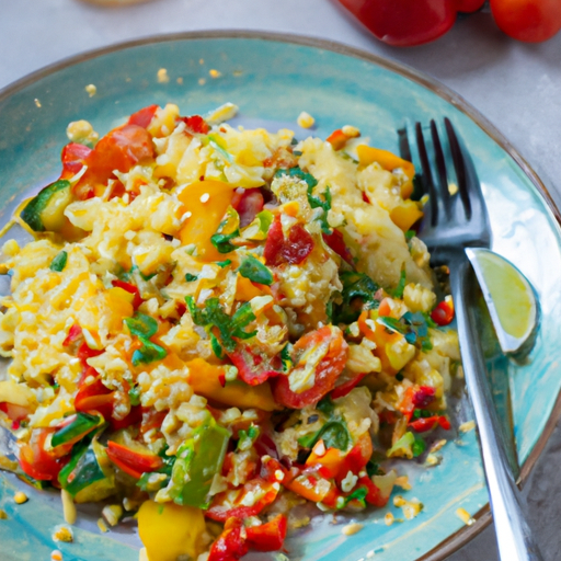 Mediterraner Couscous-Salat mit gebratenem Gemüse