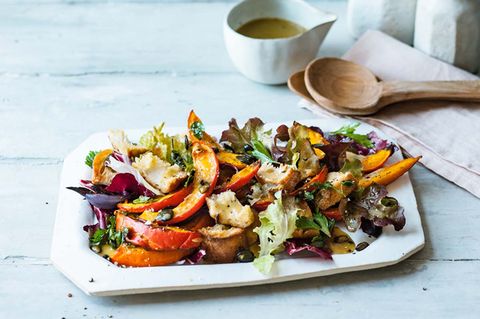 Kürbissalat mit Croutons