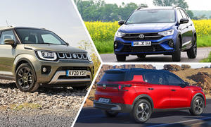 Die günstigsten SUV beispielhaft als Collage aus Suzuki Ignis, VW Taigo und Citroen C3