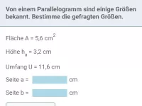 Flächeninhalt - Parallelogramm, Dreieck und Trapez