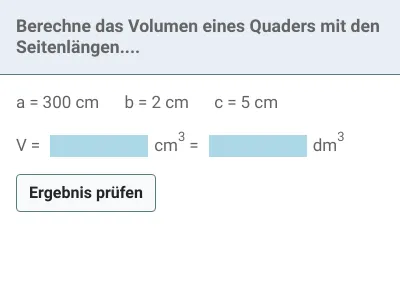 Volumen von Quader und Prisma