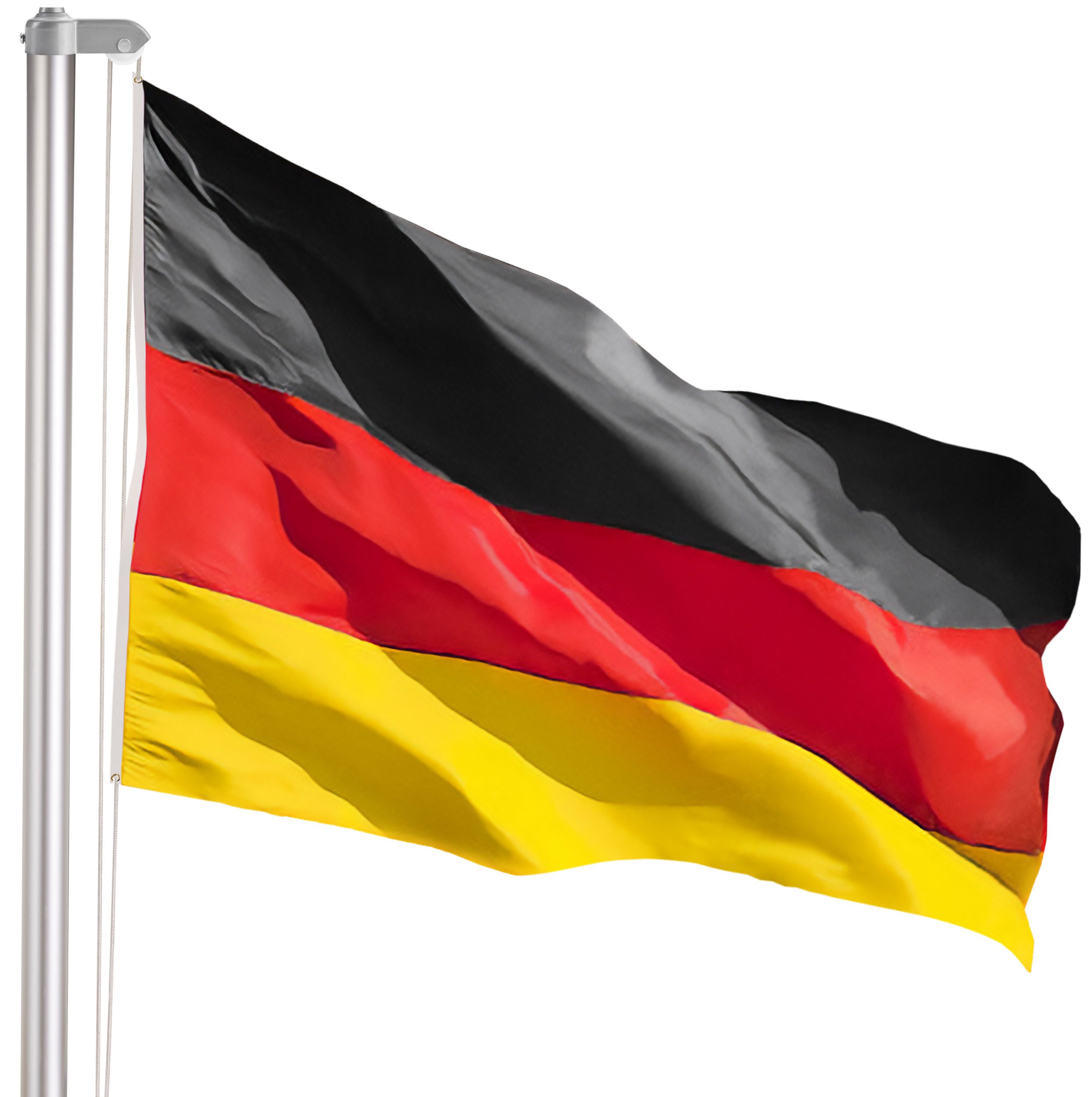 BRUBAKER Fahnenmast Aluminium Flaggenmast inkl. Deutschland Flagge, (Set, 1-St., All-In-One Fahnenmast-Set mit Fahne), mit Bodenhülse und Deutschlandfahne 150 x 90 cm für Garten und Camping