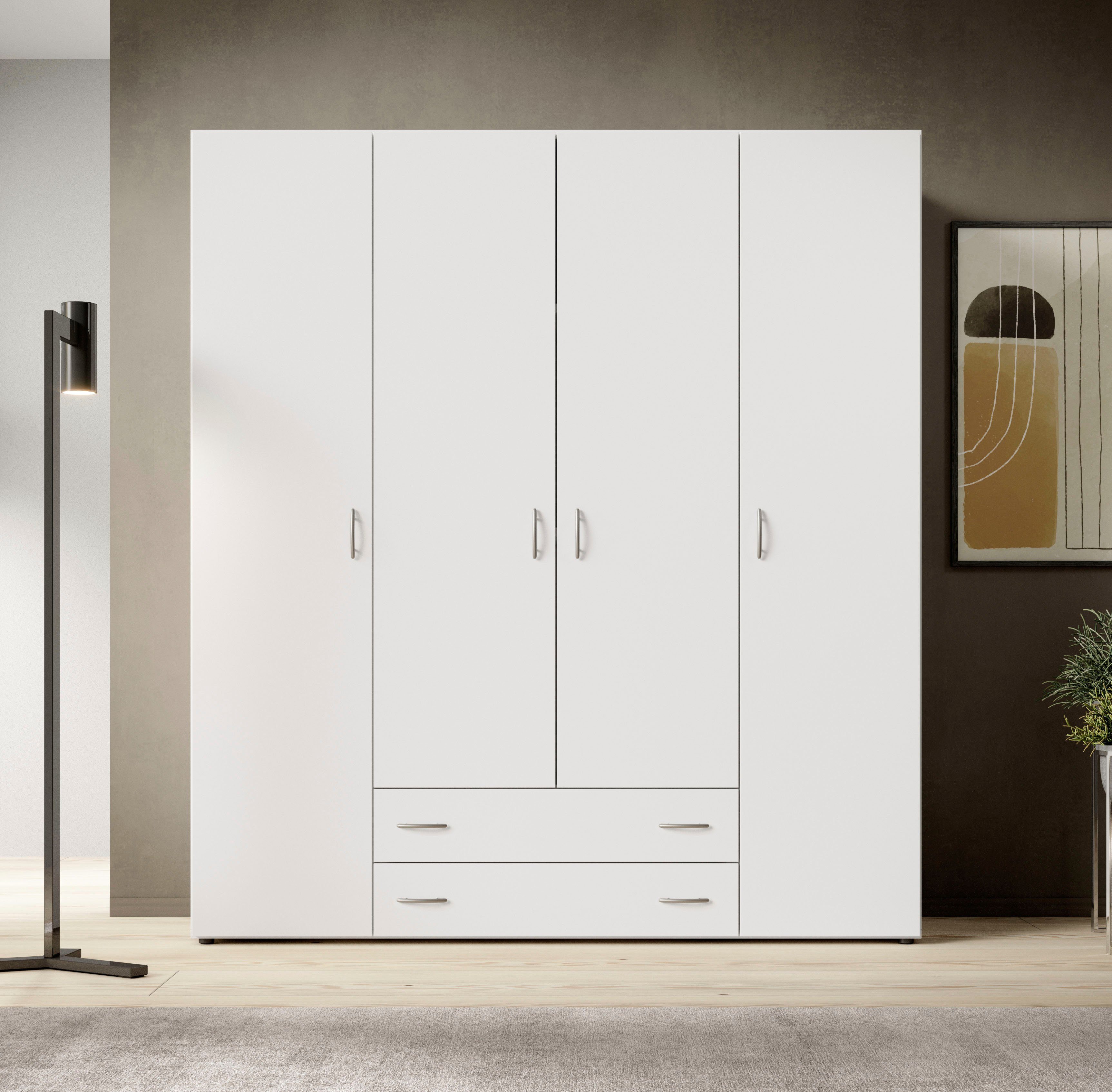 Schlafkontor Drehtürenschrank Base Kleiderschrank Joe Garderobe Hochschrank Wäscheschrank, Bega Schrank Schlafzimmer Bestseller in 3 Breiten und 2 Farben