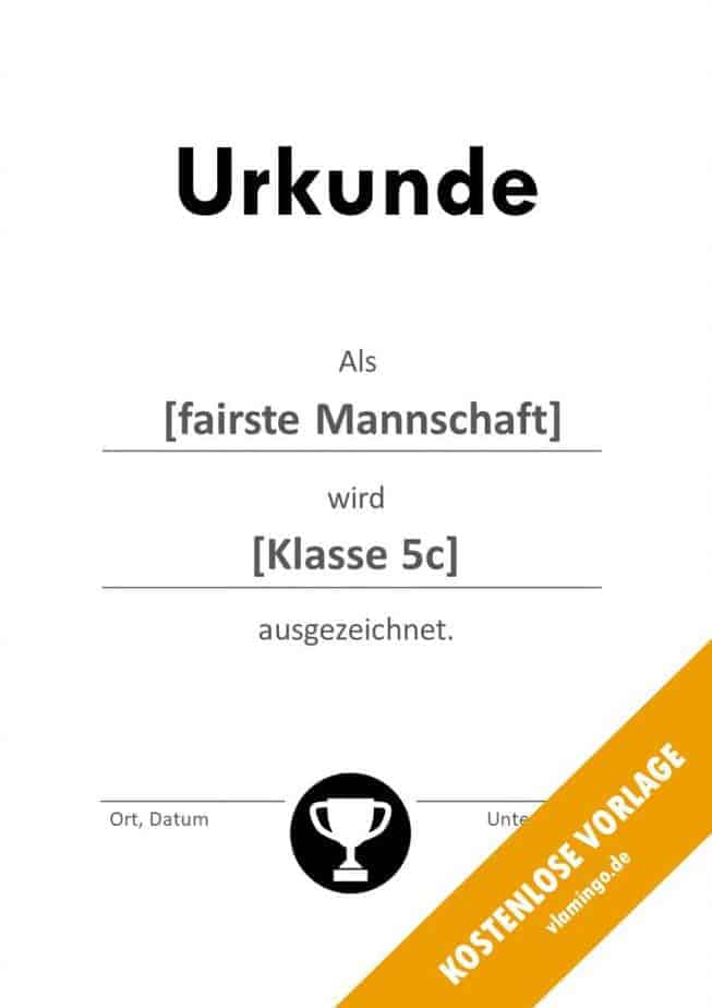 Urkunde - Vorlage - Besondere Auszeichnung