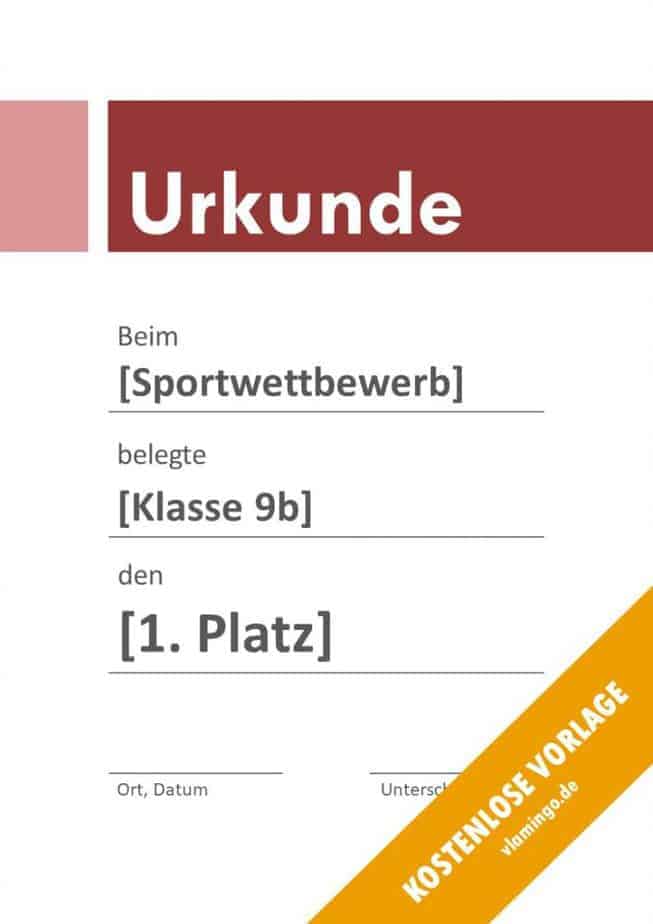 Urkunde - Vorlage mit Banner 3