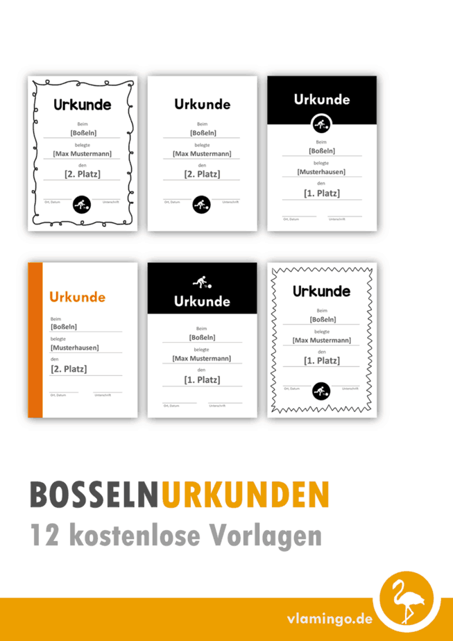 2 Boßeln-Urkunden (Vorlagen)