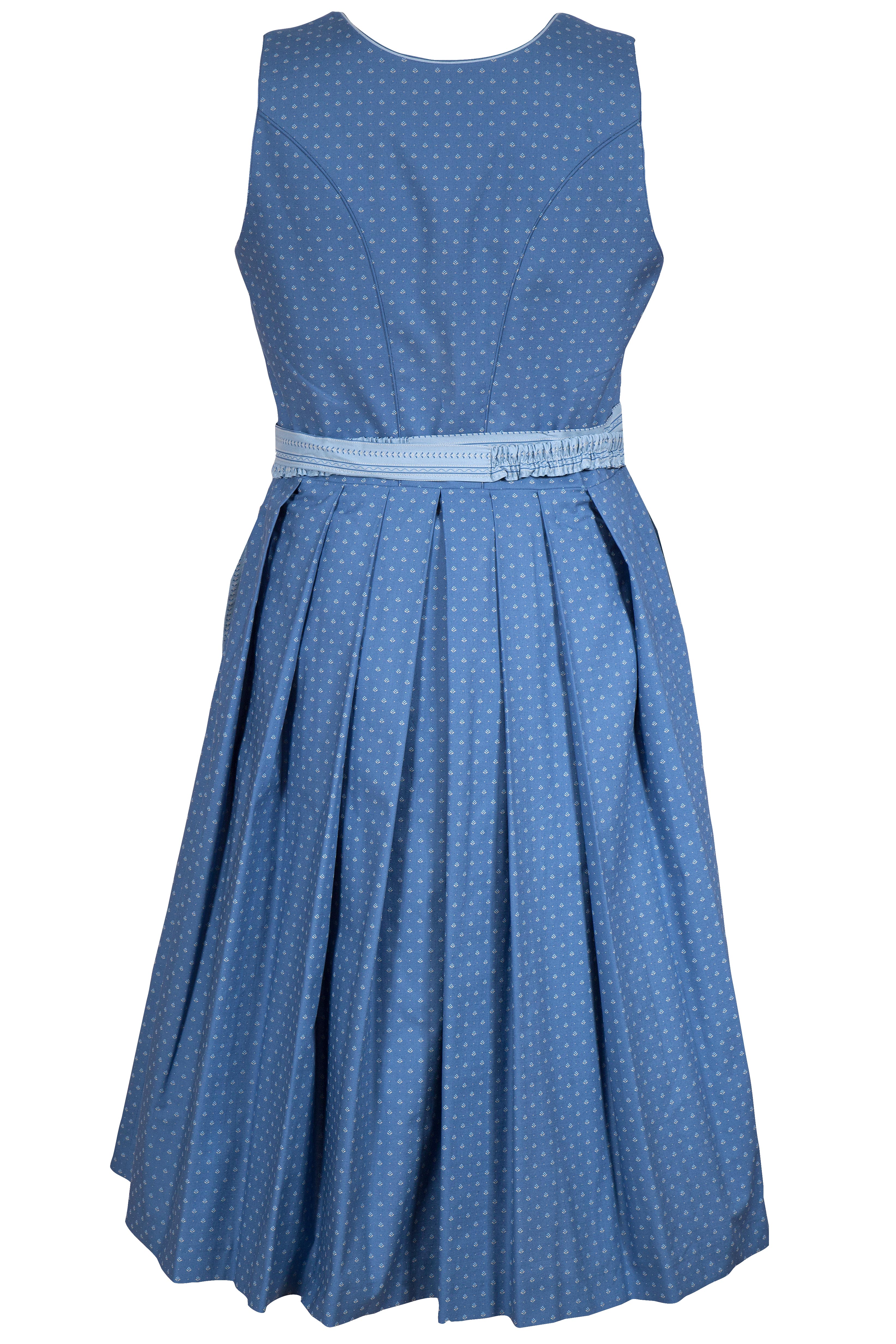 Traditionelles Midi Dirndl in blau mit Knöpfen  XXL hinten