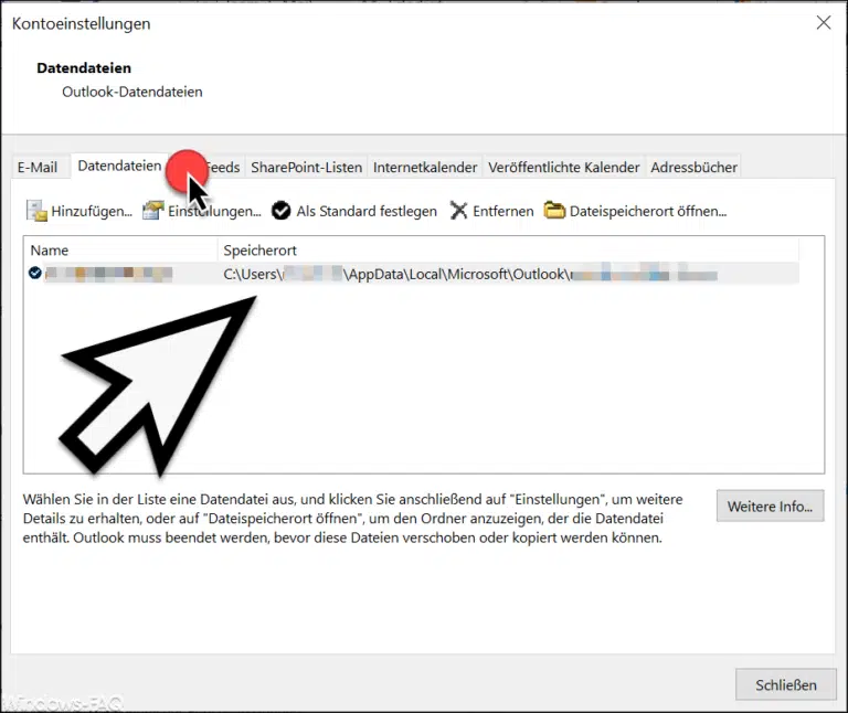 Wo ist die Outlook PST-Datei gespeichert