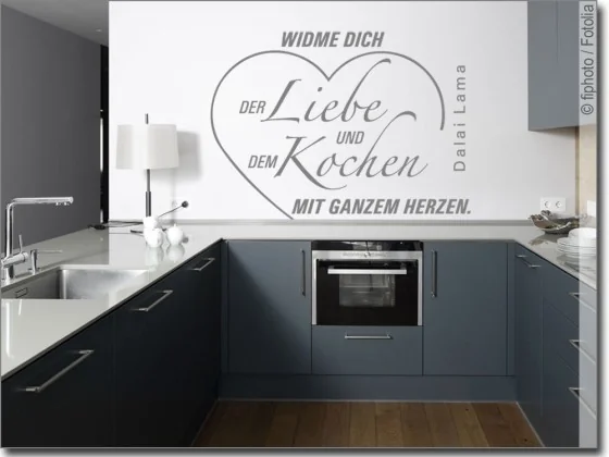 Wandtattoo Widme dich der Liebe und dem Kochen mit ganzem Herzen