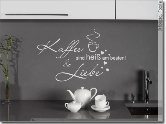 Wandtattoo Kaffee und Liebe