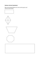 Übungsblatt Geometrie / Umgang mit dem Geodreieck