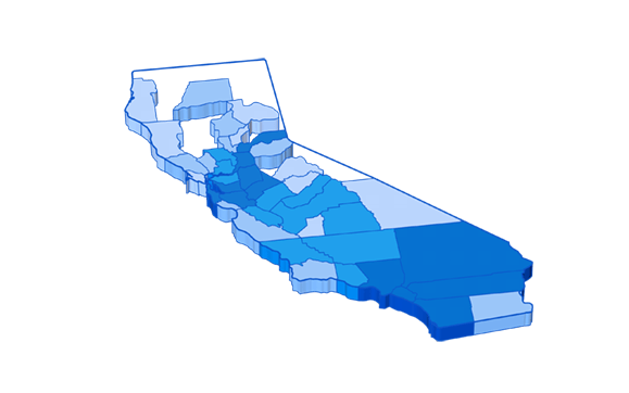 map with cali shape slider