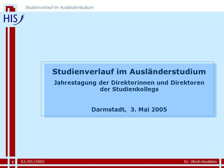 Studienverlauf im Ausländerstudium