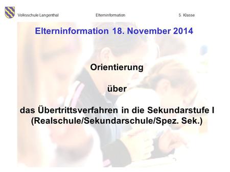 Elterninformation 18. November 2014