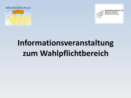 Informationsveranstaltung zum Wahlpflichtbereich.