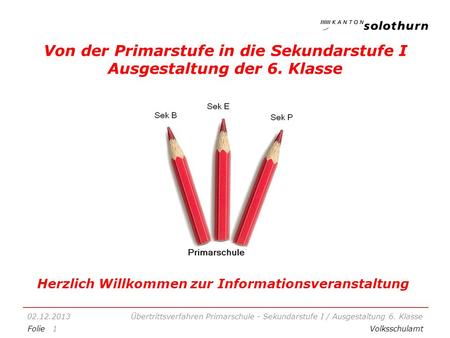 Von der Primarstufe in die Sekundarstufe I Ausgestaltung der 6. Klasse