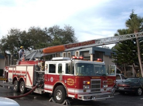 Pinellas Suncoast Fire Engine responding to a call.