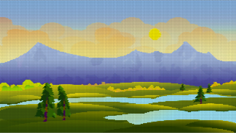 Pleasant Verdant Landscape Mosaic