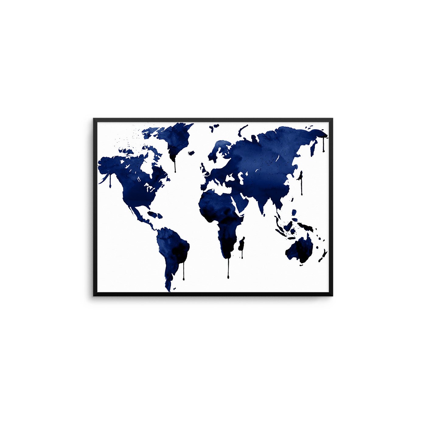 Navy Blue World Map – D'Luxe Prints