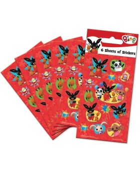 6 Bing Party Bag Sticker Sheets