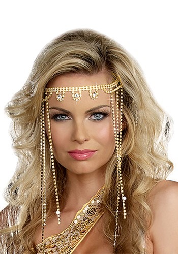 Gold Shimmer Rhinestone Headpiece Update Main