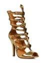 Womens Gold Snake High Heel Gladiator Sandals