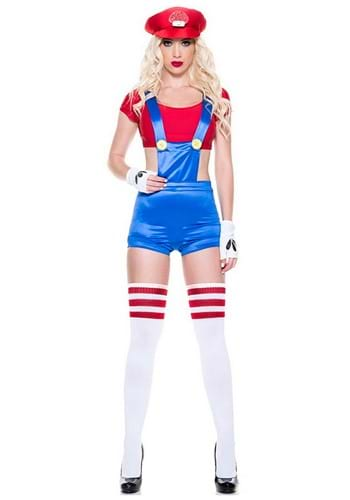 Womens Sassy Red Plummer Costume