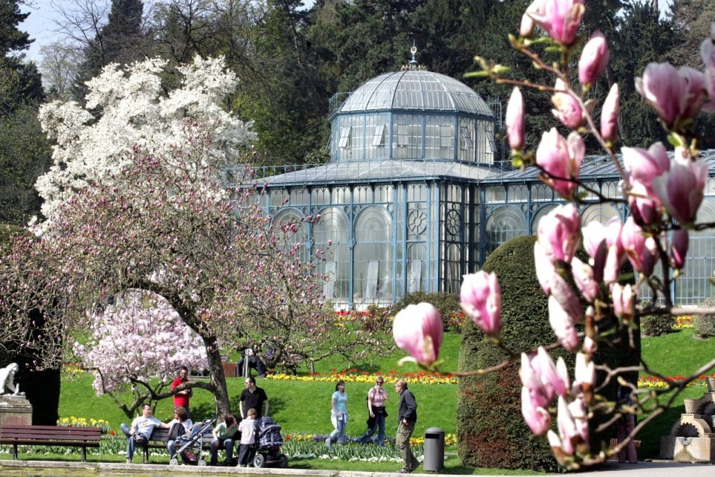 De dierentuin in Stuttgart met zijn historische kassen