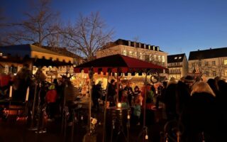 middeleeuwse kerstmarkt in Siegburg, Noordrijn-Westfalen, Duitsland