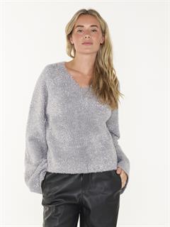 TRUI V-NECK FUZZY LUREX