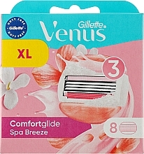 Replacement Shaving Cassettes, 8 pcs Gillette Venus Spa Breeze Comfort Glide