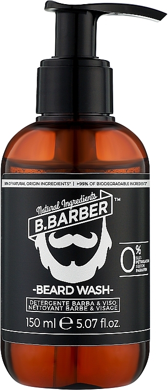 Beard & Mustache Gel Shampoo B.Barber Beard Wash With Pump