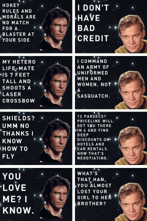 at the Han vs. Kirk site, the ladies’ men of the Star Wars and Star ...