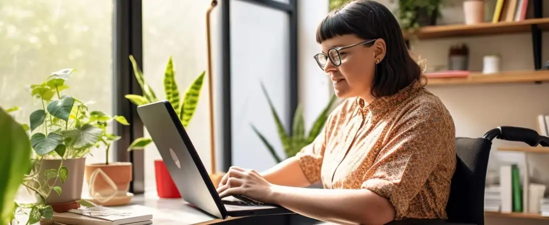 Woman on computer