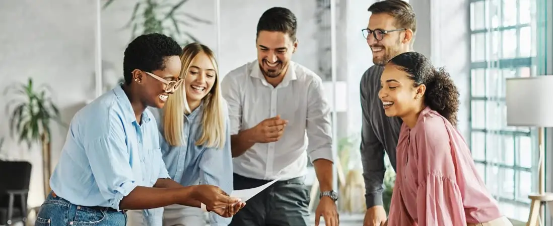 photo of a group of colleagues talking