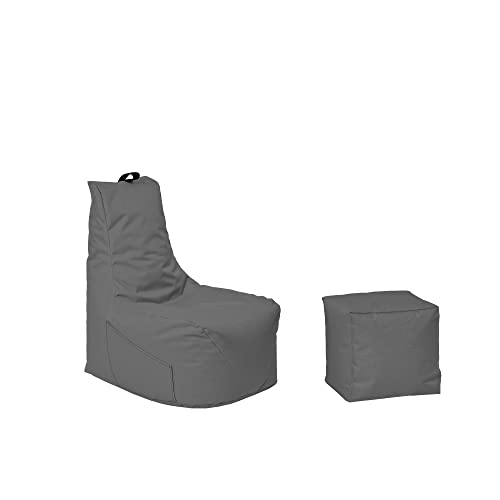 Momiralland Komfort Sitzsack XL - XXL mit Hocker Sitzkissen...