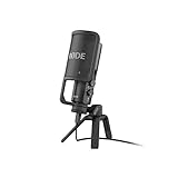 RØDE NT-USB Micrófono USB de condensador versátil estudio con filtro pop y trípode para transmisión, juegos, podcasting, producción musical, grabación de voz e instrumentos