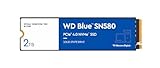 WD Blue SN580 2TB, M.2 NVMe SSD, PCIe Gen4 x4, con hasta 4.150 MB/s de velocidad de lectura.