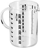 WMF Gourmet Messbecher Glas 1l, hitzebeständiges Glas, Messbecher 1l, Skalierung für Liter, Milliliter, Tassen und Gramm, Transparent