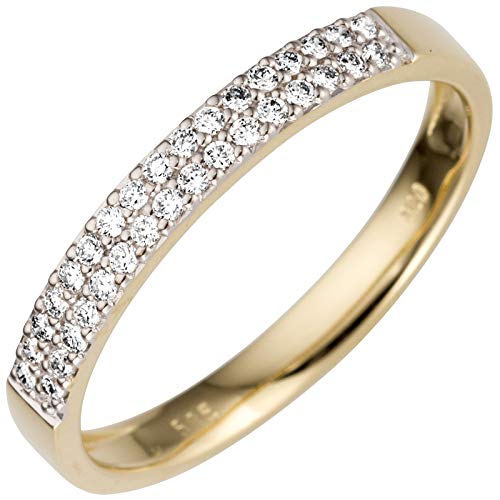 Jobo Damen-Ring aus 585 Gold mit 33 Diamanten Größe 54