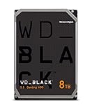 WD BLACK Disco duro interno de 3.5 pulgadas y 8 TB, Clase de 7200 rpm, SATA de 6 Gb/s, caché de 256 MB