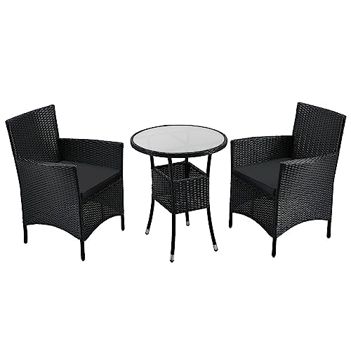 Juskys Polyrattan Balkon Set Bayamo 2 Personen - Tisch mit...