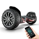 Bluewheel - HX510 Auto-Equilibrio Hoverboard, Patinete Electrico con Cubierta de Aluminio, Patin Electrico con Faros Que Cambian de Color y Altavoz Bluetooth, Negro, 8.5 Pulgadas