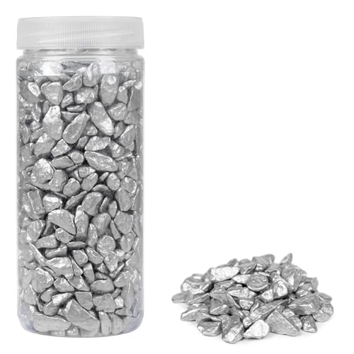 HEKU großformatige Deko-Steine (9-13mm) in silber, ca. 750g I...