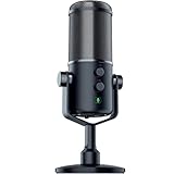 Razer Seiren Elite - Microphone à condensateur USB pour le streaming (compact avec amortisseur intégré, directivité supercardioïde, filtre passe-haut, limiteur numérique/analogique) Noir